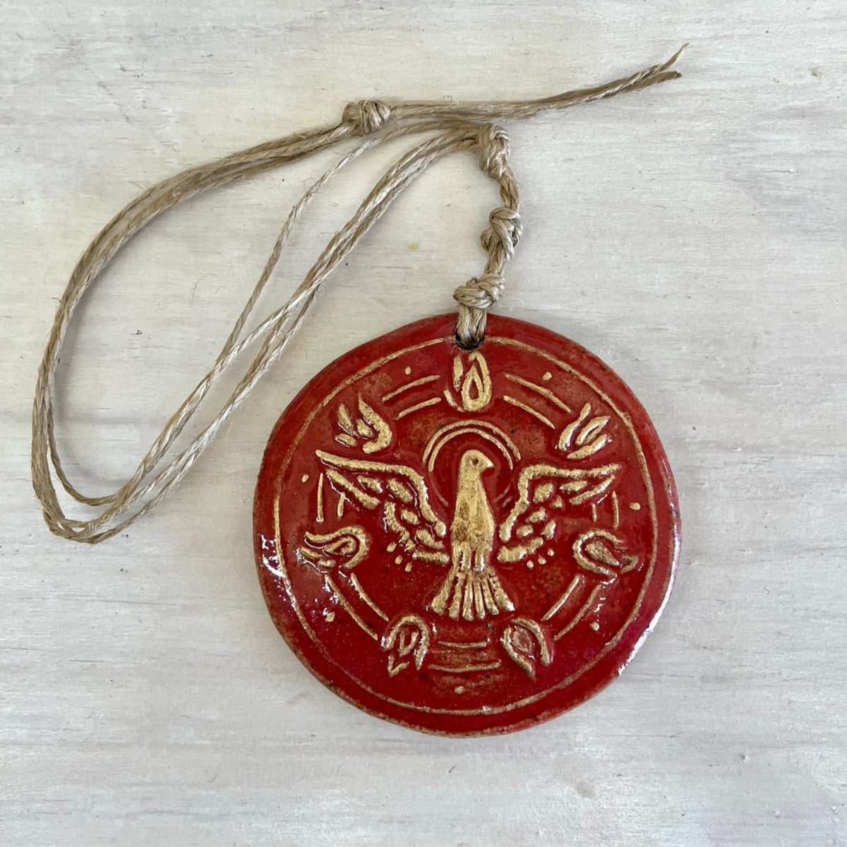 ESPIRITU SANTO / ROJO ORO colgante