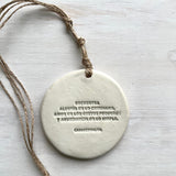 MEDALLÓN ABUNDANCIA, ALEGRIA Y AMOR / BLANCO